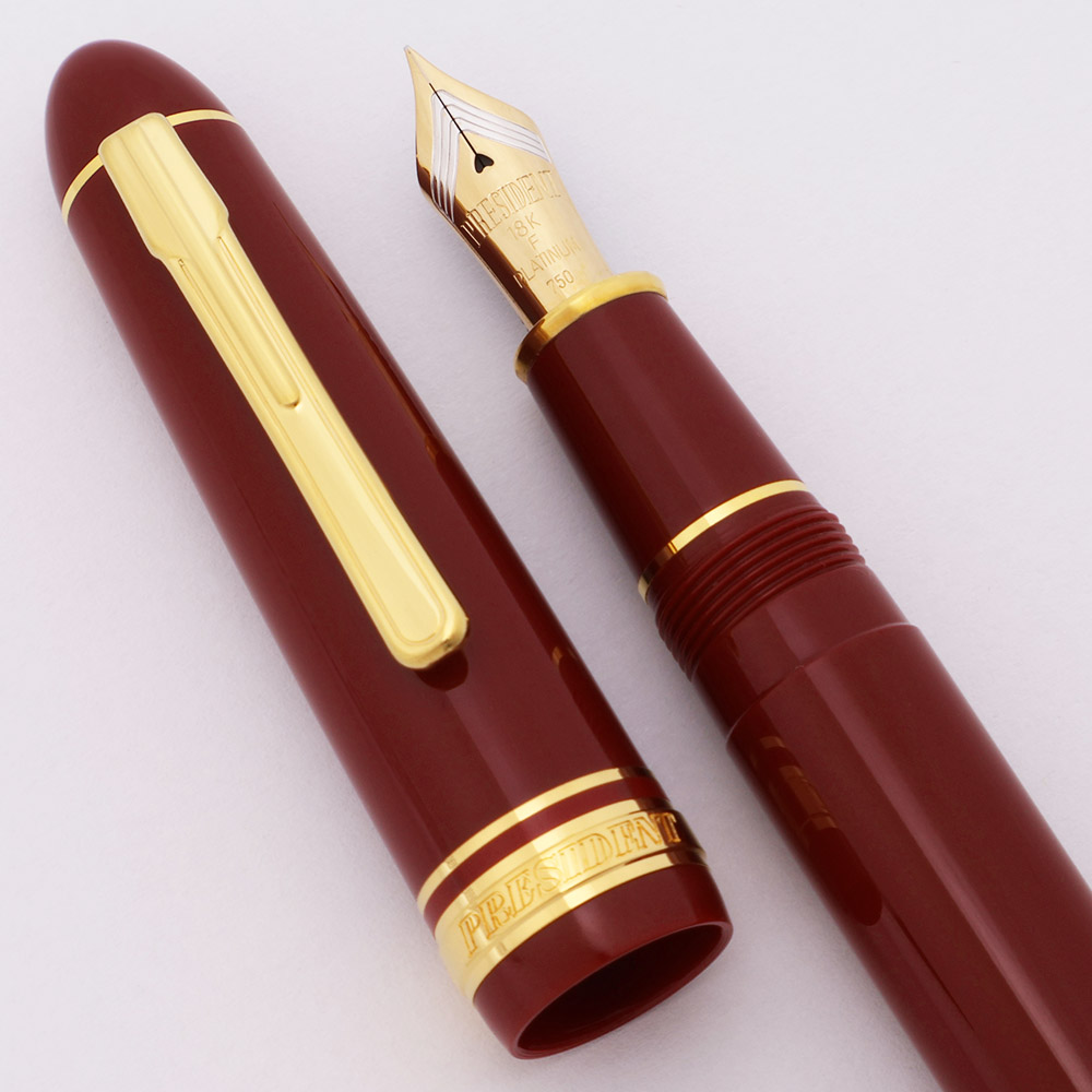 Wine Red Platinum Pen Platinum President Fountain Pen - Wine Red